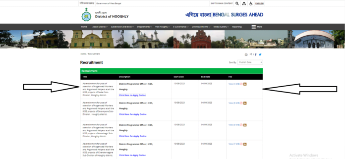 West Bengal Anganwadi Recruitment 2023 West Bengal Anganwadi Recruitment 2023